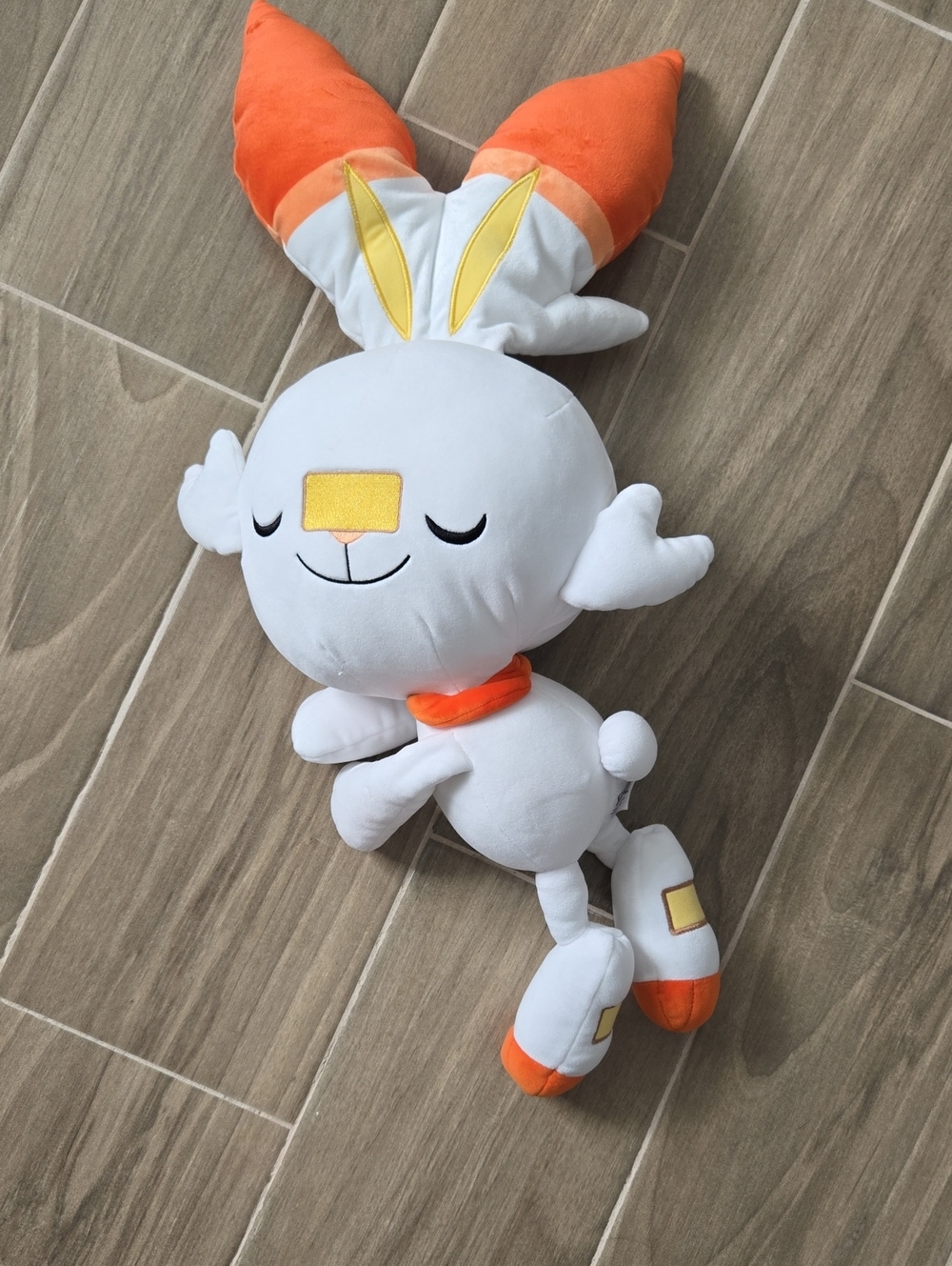 Pokemon White and Orange Scorbunny Plush